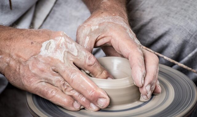 clay, pottery, hands, potter, potter's wheel, dirty, artist, craft, work, art, handicraft, workshop, closeup, clay, pottery, pottery, potter, artist, work, work, work, work, work, art