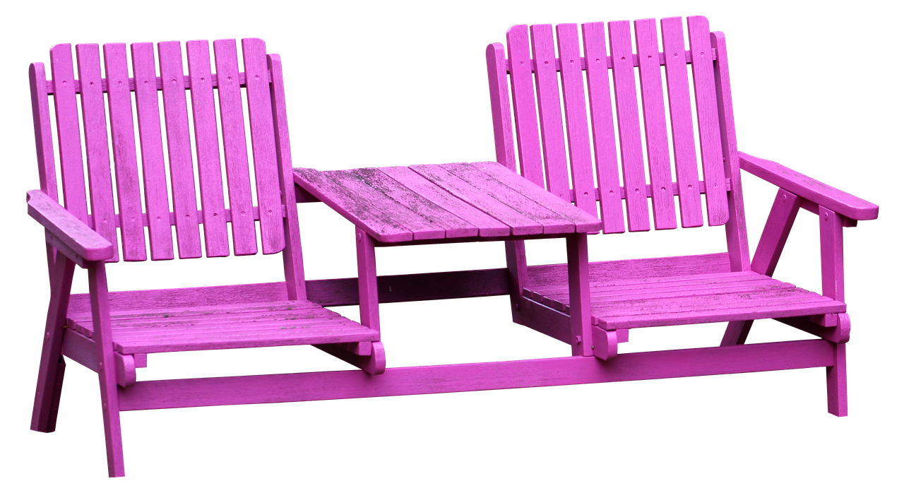 chairs, garden chairs, seating furniture, garden chair, garden, quiet, table, seat, seating, outdoors, silence, wood, pink, old, nature, romantic, mood, relax, idyllic, resting place, break, races, rest, isolated